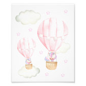 ピンクホットエアバルーン、ユニコーン、星、女の子子供部屋 フォトプリント            (正面)