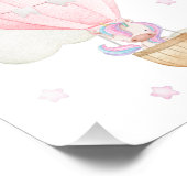 ピンクホットエアバルーン、ユニコーン、星、女の子子供部屋 フォトプリント            (角)