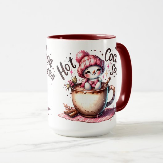 ピンクホットココアスノーウィメンズシーズン マグカップ (正面右)