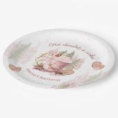 ピンクホットチョコレートクリスマス誕生日紙プレート ペーパープレート (アングル)