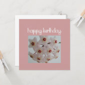 ピンクホヤフラワー誕生日 カード (正面/裏面インサイチュ)