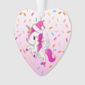 ピンクホリデーユニコーンとスプリングスクリスマス オーナメント (正面)