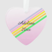 ピンクホリデーユニコーンとスプリングスクリスマス オーナメント (裏面)