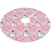 ピンクホリーすてきヴィンテージサンタクロース ブラッシュドポリエステルツリースカート (アングル)