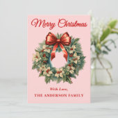 ピンクホリーベリークリスマスリース シーズンカード (スタンド正面)