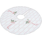 ピンクホリーベリーボウクリスマス ブラッシュドポリエステルツリースカート (アングル)