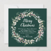 ピンクホリーリースメリークリスマス シーズンカード (正面)