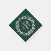 ピンクホリーリースメリークリスマス スタンダードカクテルナプキン (角)