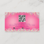 ピンクホログラフィックグリッター背景トレンディー 名刺 (裏面)