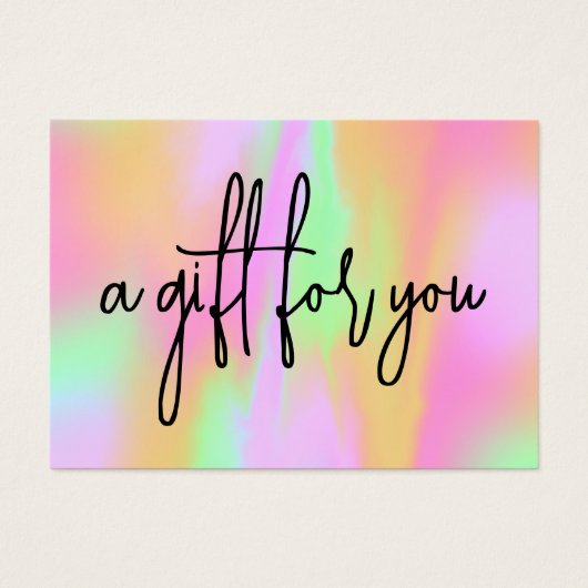 ピンクホログラフィックスクリプトギフト証明書 (正面)