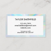 ピンクホログラフィックヘア&メイクアップトレンディー 名刺 (裏面)