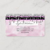 ピンクホログラフユニコーンクレジットカードあなたのロゴを追加 名刺 (裏面)