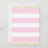 ピンクホワイトおよび金ゴールドハートバースデーパーティ招待状 招待状 (裏面)