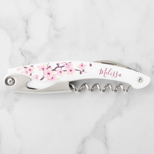 ピンクホワイトさくらんぼブラッズモノグラム ソムリエナイフ (正面)