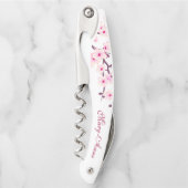 ピンクホワイトさくらんぼブラッツモノグラムウェイターズコルクス ソムリエナイフ (正面)