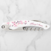 ピンクホワイトさくらんぼブラッツモノグラムウェイターズコルクス ソムリエナイフ (正面)