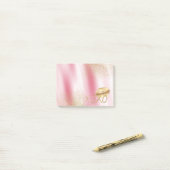 ピンクホワイトと金ゴールドリップキス金ゴールドグリッターXOXO ポストイット (デスク上)