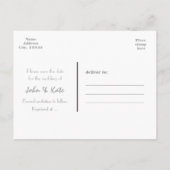 ピンクホワイトの結婚式SAVE THE DATE 6枚写真入りポストカード 案内ポストカード (裏面)