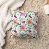 ピンクホワイトウォーター色牡丹フローラ クッション (ブランケット)