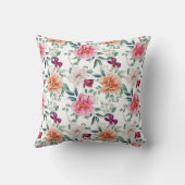 ピンクホワイトウォーター色牡丹フローラ クッション (裏面)