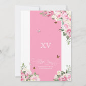 ピンクホワイトエレガントフローラバタフライキンセアニェラ1  招待状 (裏面)