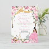 ピンクホワイトエレガントフローラバタフライキンセアニェラ4 招待状 (スタンド正面)