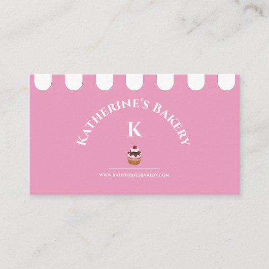ピンクホワイトエレガントベーカリー名刺 名刺 (正面)