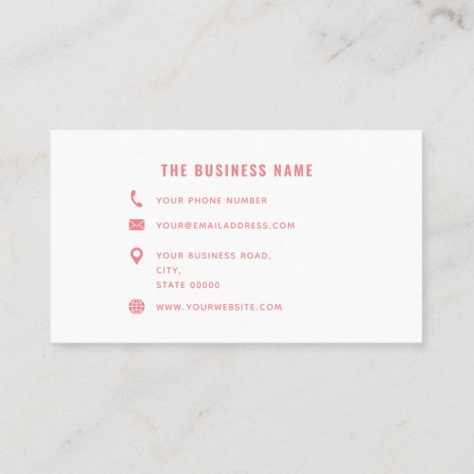 ピンクホワイトエレガントモノグラムプロフェッショナル事業 割引カード (裏面)