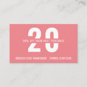 ピンクホワイトエレガントモノグラムプロフェッショナル事業 割引カード (正面)