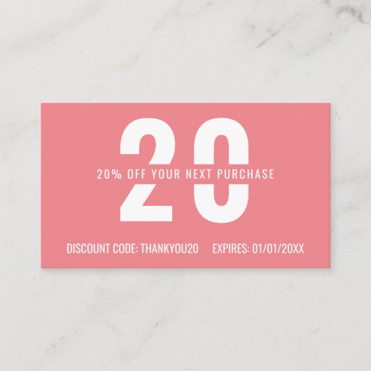 ピンクホワイトエレガントモノグラムプロフェッショナル事業 割引カード (正面)