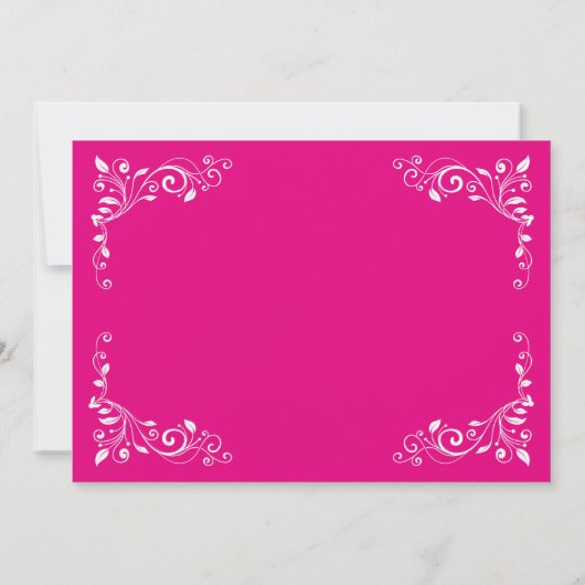 ピンクホワイトエレガント誕生日ウィメンズクラッシー写真 招待状 (裏面)