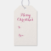 ピンクホワイトオーナメントヴィンテージクリスマス ギフトタグ (裏面)