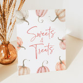 ピンクホワイトカボチャ秋スイーツ&スイーツ 台座サイン