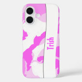 ピンクホワイトカモフラージュ柄 名前入り Case-Mate iPhoneケース (裏面)