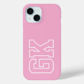 ピンクホワイトカレッジロゴモノグラムイニシャル Case-Mate iPhoneケース (裏面)