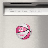 ピンクホワイトガールズバスケットボールギフトwチーム名 マグネット (インサイチュ (食洗機))