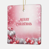ピンクホワイトクリスマスボールホリデーオーナメント セラミックオーナメント (左)