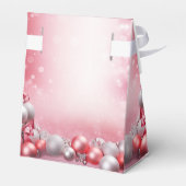 ピンクホワイトクリスマスボールホリデーギフトボックス フェイバーボックス (裏面サイド)