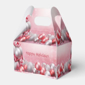 ピンクホワイトクリスマスボールホリデーギフトボックス フェイバーボックス (裏面サイド)