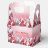 ピンクホワイトクリスマスボールホリデーギフトボックス フェイバーボックス (オープン)