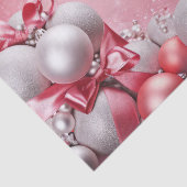 ピンクホワイトクリスマスボールホリデーティッシュペーパー 薄葉紙 (詳細)