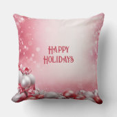 ピンクホワイトクリスマスボールホリデー装飾用クッション クッション (正面)