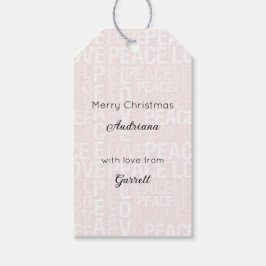 ピンクホワイトクリスマス ギフトタグ