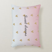 ピンクホワイトグラデーション金ゴールドグリッターハート アクセントクッション (正面(垂直))