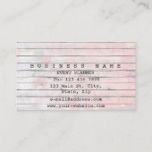 ピンクホワイトグランギー素朴ミニマリズムStylist Vip 名刺 (裏面)