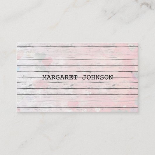 ピンクホワイトグランギー素朴ミニマリズムStylist Vip 名刺 (正面)