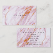 ピンクホワイトグランギー金ゴールド大理石Vip名刺 名刺 (正面/裏面)