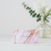 ピンクホワイトグランギー金ゴールド大理石Vip名刺 名刺 (スタンド正面)