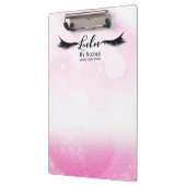 ピンクホワイトグリッタースパークルラッパーソナライズされたシュ クリップボード (左)