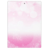 ピンクホワイトグリッタースパークルラッパーソナライズされたシュ クリップボード (裏面)